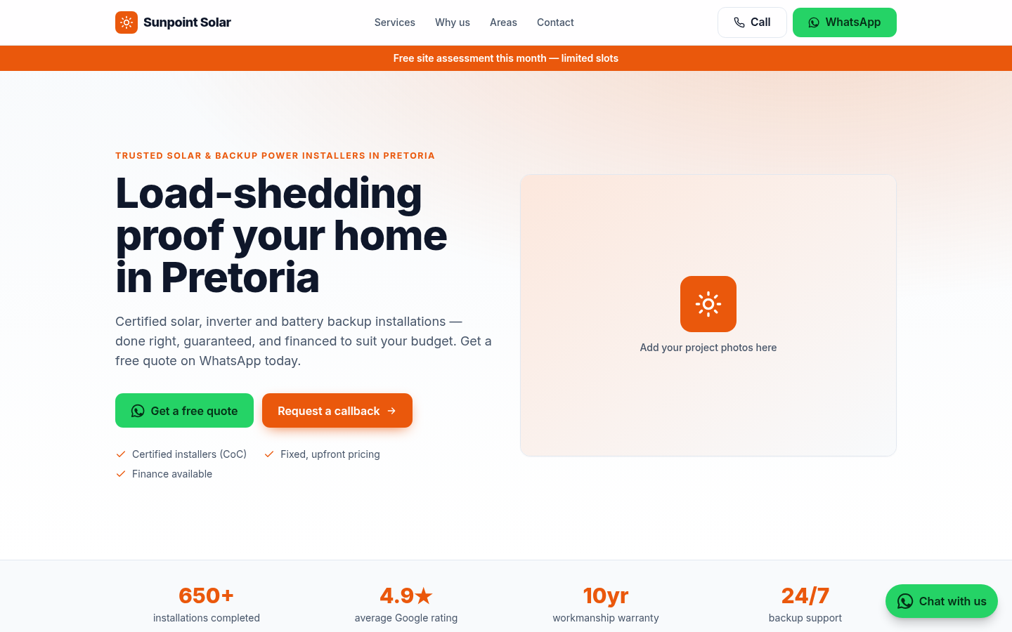 Solar installer — South Africa — after